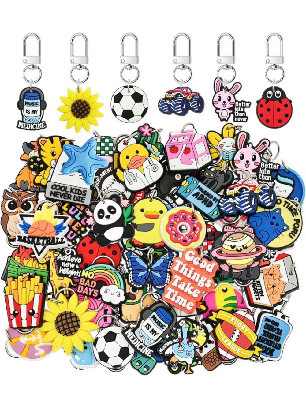 Adorable Keychain Set for Car Keys, Purses & Bags - Perfect Gift & Rewards